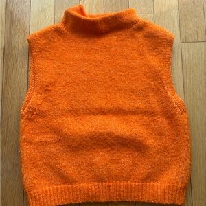 Orange Turtleneck Sweater Vest
